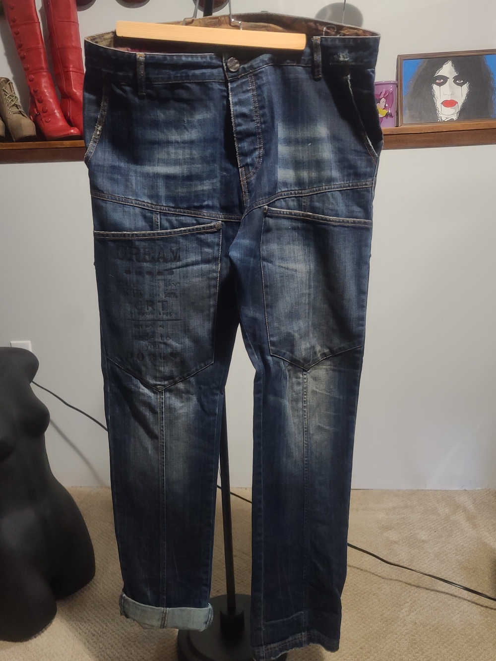 Desigual Women's Straight Leg Jeans in Dark Blue Wash